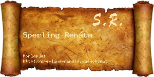 Sperling Renáta névjegykártya